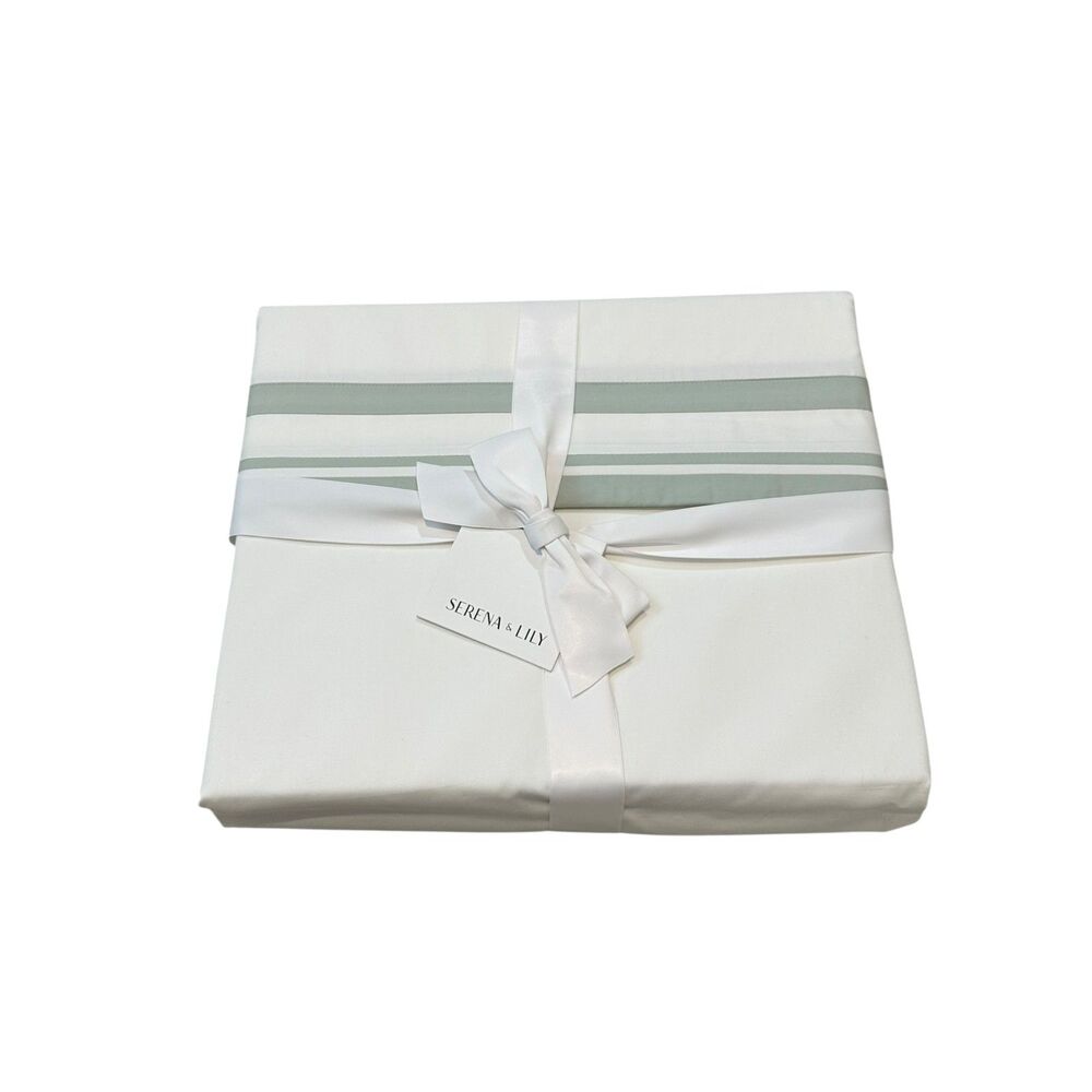 Serena & Lily Castine Percale Sheet Set Size Full in Seaglass